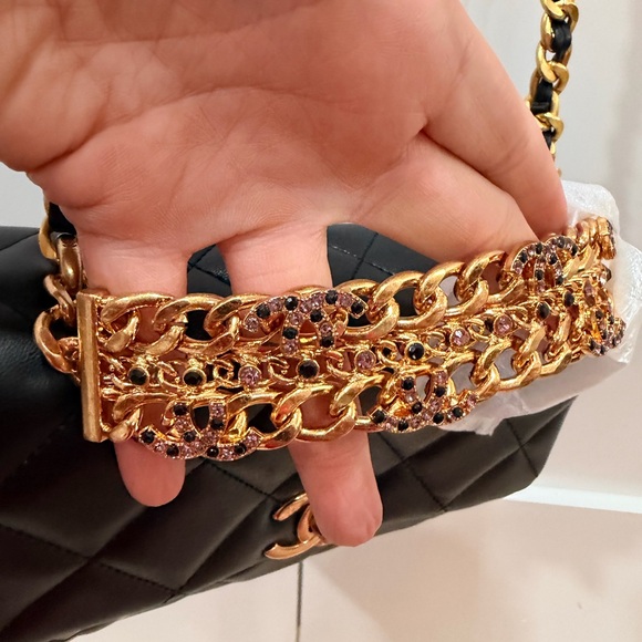 Purple & Black Rhinestone Halo Quilted Beaute
Shoulder Bag NIB - Picture 7 of 15